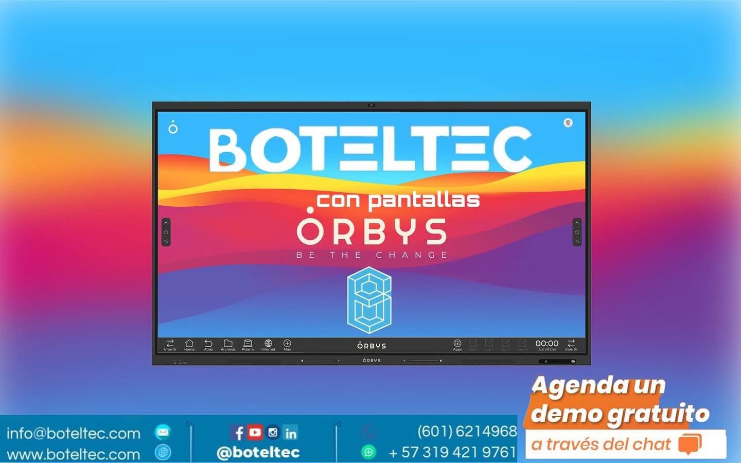 Pantallas interactivas Orbys: agenda un demo gratuito